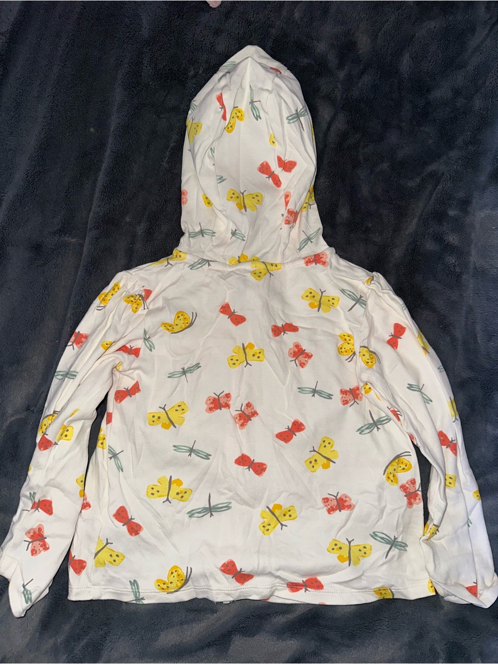 Just one you toddler Girl White Hooded Butterfly Print zip up hoodie - Picture 3 of 5